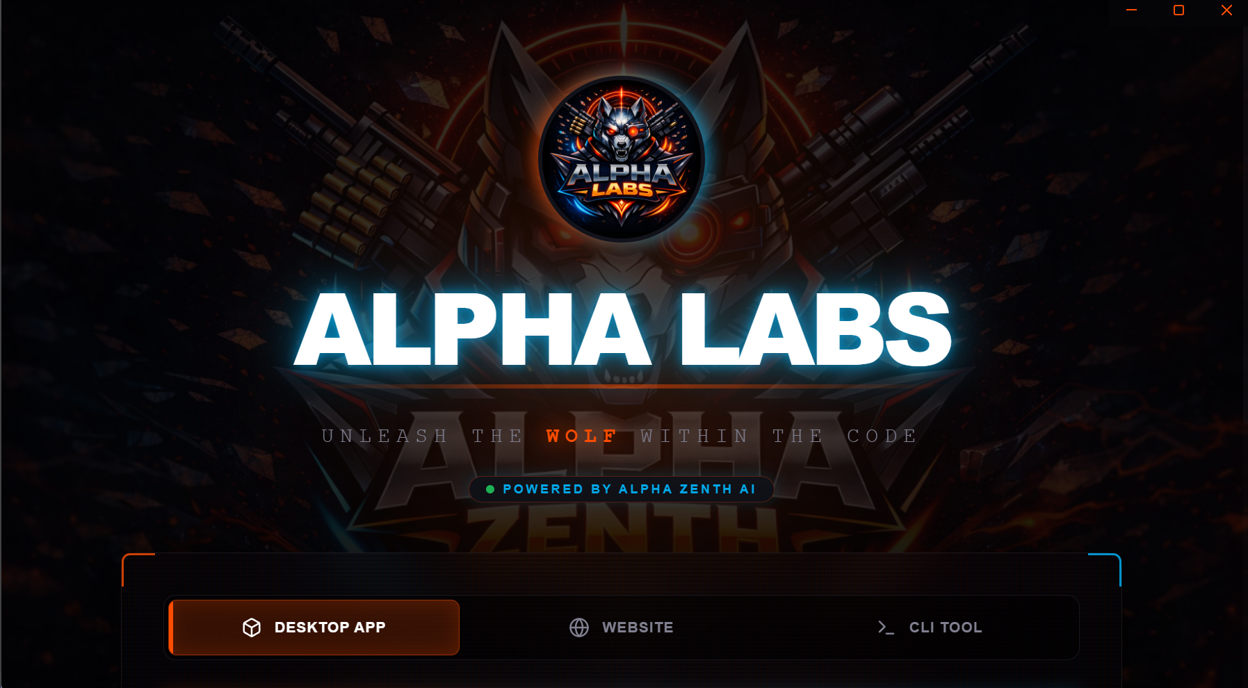 Alpha Labs Application Interface